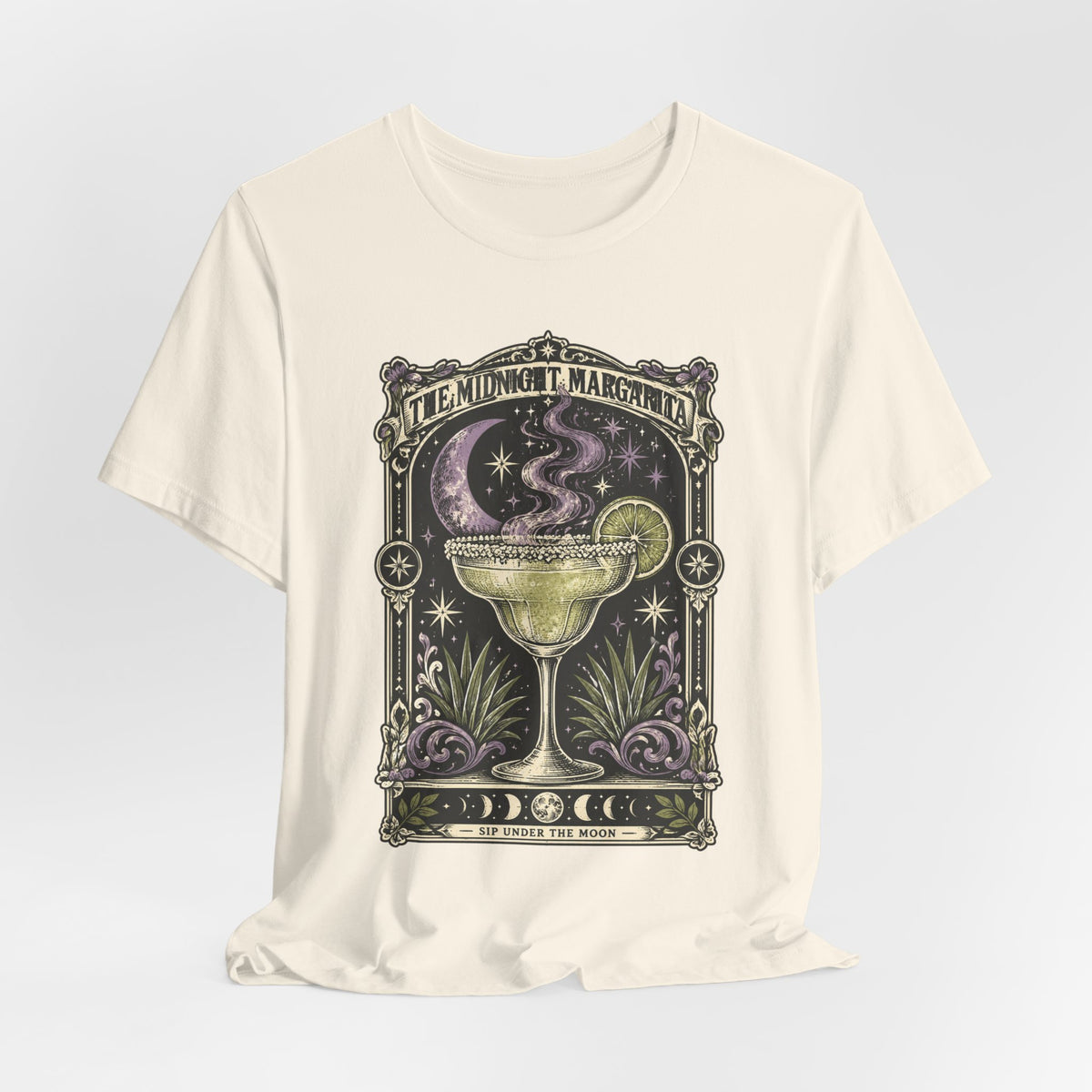 Midnight Margarita Illustration Tee | Celestial Cocktail, Moonlit Baroque