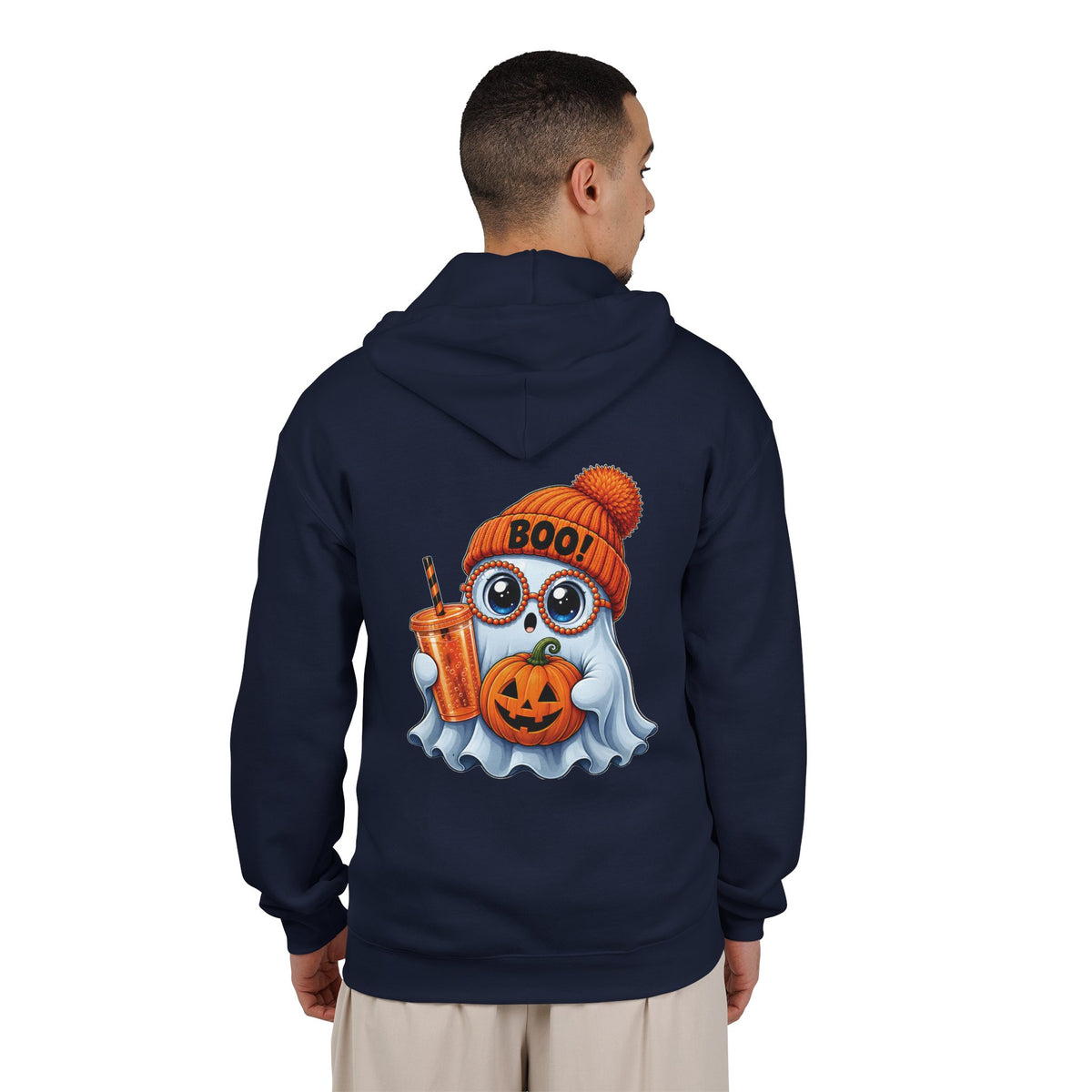 Cute Halloween Ghost Hoodie — Pumpkin, 'Boo!' Beanie & Pumpkin Drink Zip-Up