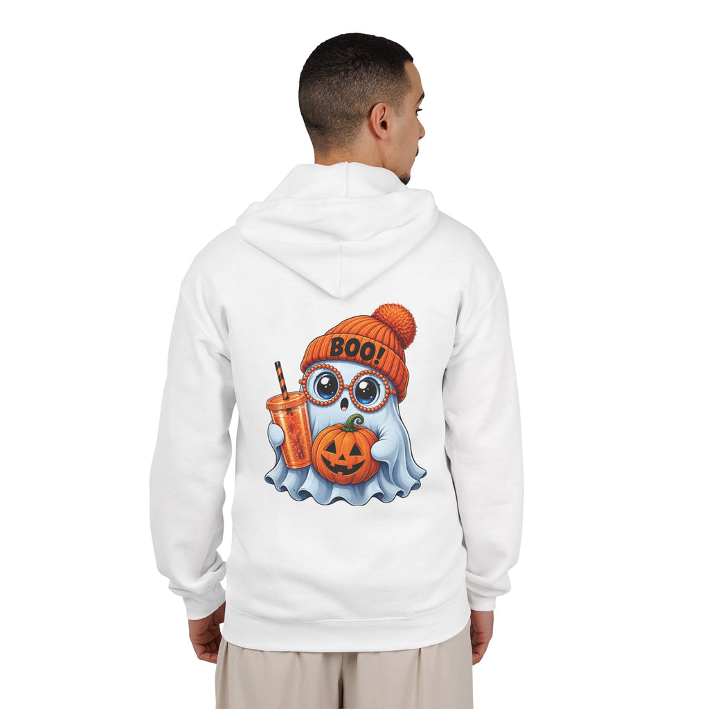 Cute Halloween Ghost Hoodie — Pumpkin, 'Boo!' Beanie & Pumpkin Drink Zip-Up