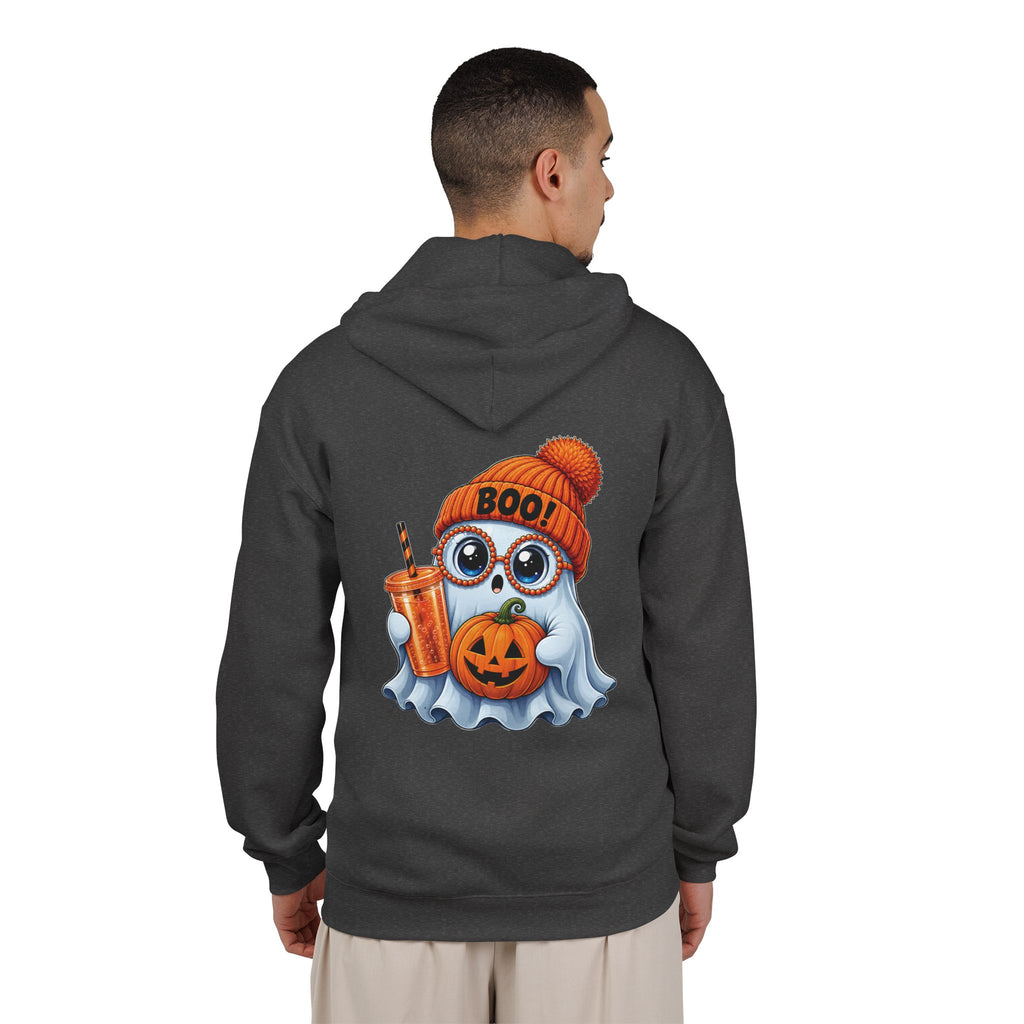 Cute Halloween Ghost Hoodie — Pumpkin, 'Boo!' Beanie & Pumpkin Drink Zip-Up