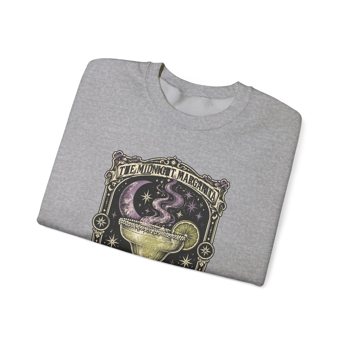 Midnight Margarita Art Print Crewneck Sweatshirt | Retro Tarot Cocktail Graphic