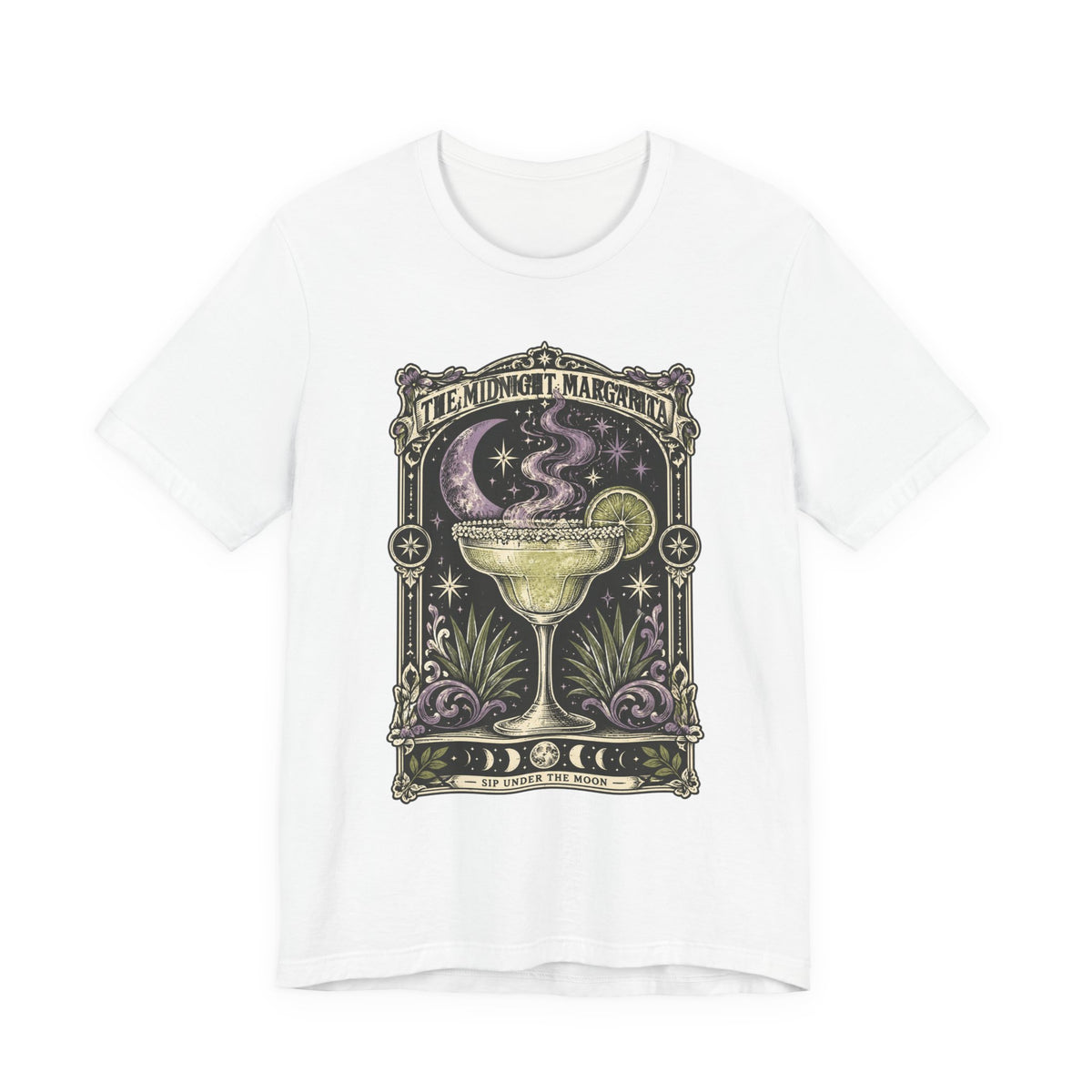 Midnight Margarita Illustration Tee | Celestial Cocktail, Moonlit Baroque