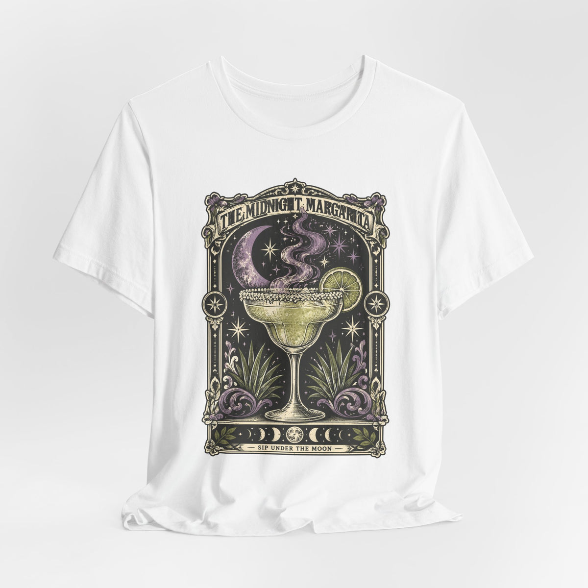 Midnight Margarita Illustration Tee | Celestial Cocktail, Moonlit Baroque