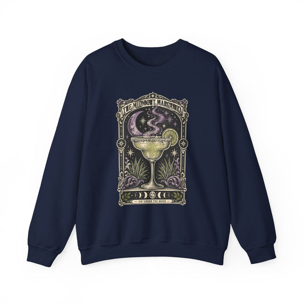 Midnight Margarita Art Print Crewneck Sweatshirt | Retro Tarot Cocktail Graphic