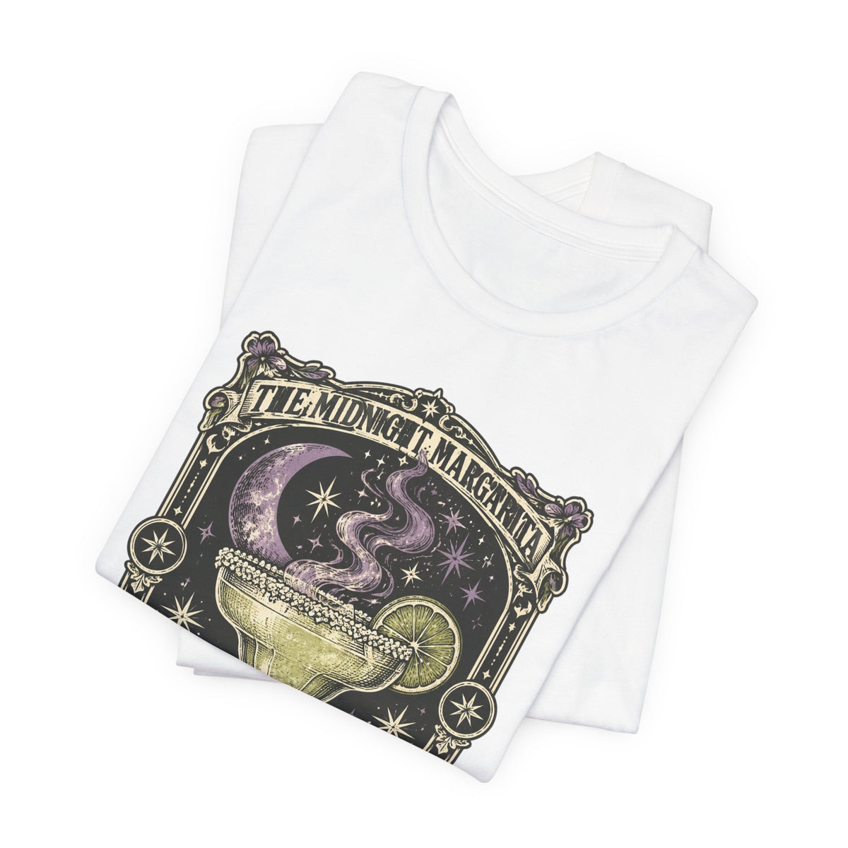 Midnight Margarita Illustration Tee | Celestial Cocktail, Moonlit Baroque