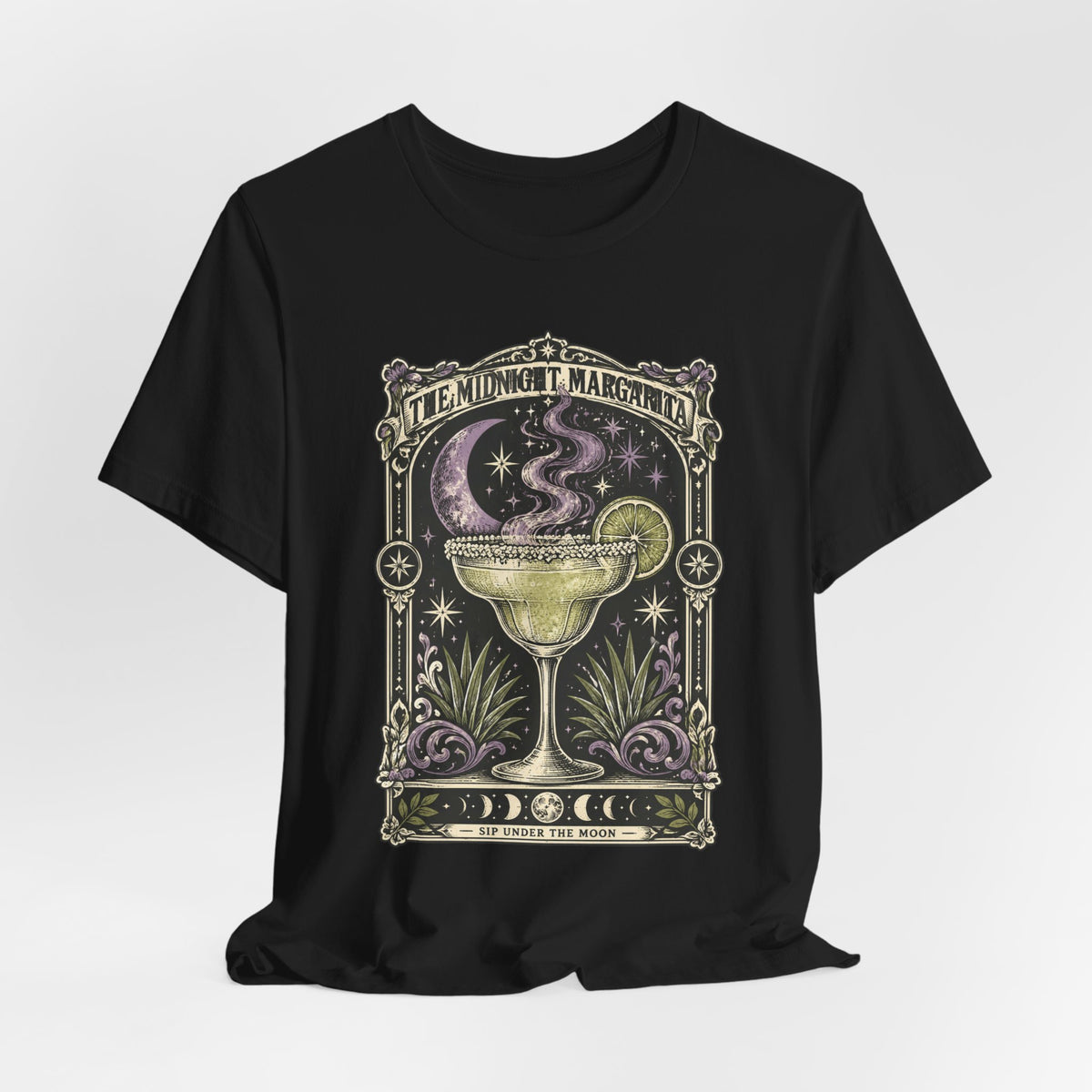 Midnight Margarita Illustration Tee | Celestial Cocktail, Moonlit Baroque