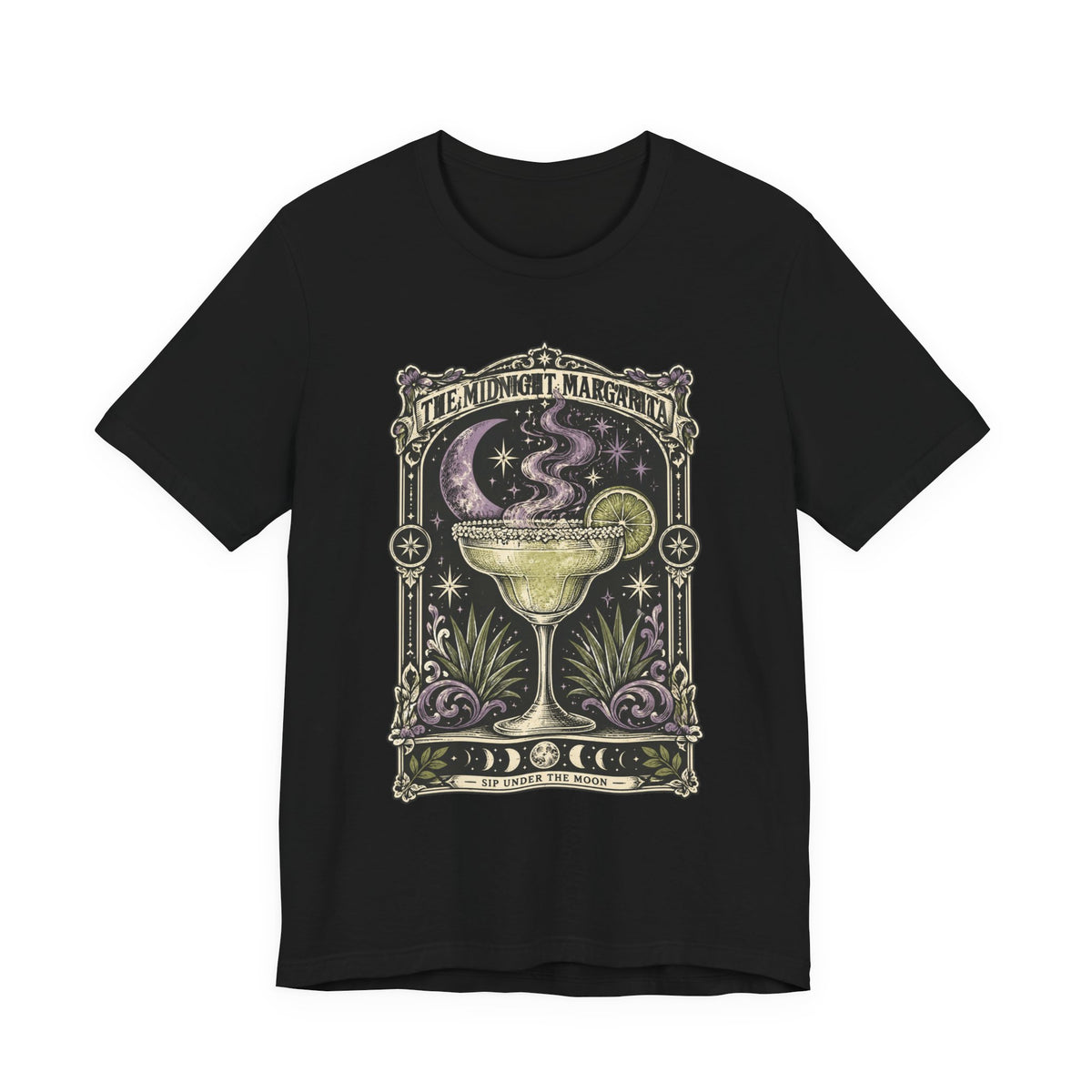 Midnight Margarita Illustration Tee | Celestial Cocktail, Moonlit Baroque