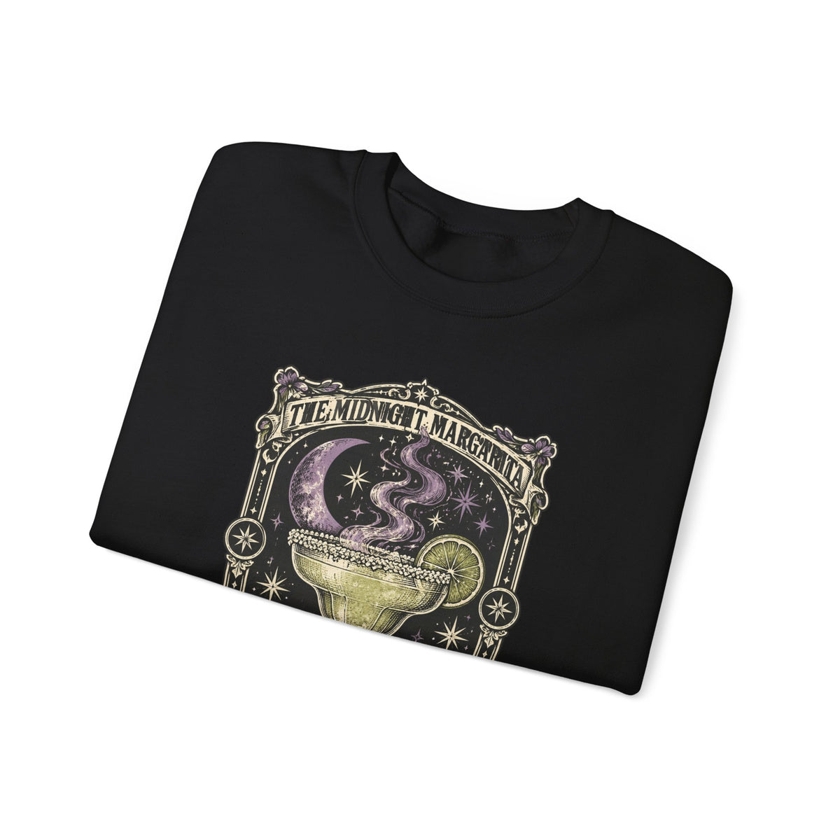 Midnight Margarita Art Print Crewneck Sweatshirt | Retro Tarot Cocktail Graphic